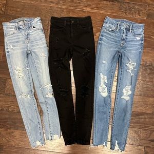 Bundle~3 pairs of American Eagle jeans size 0.